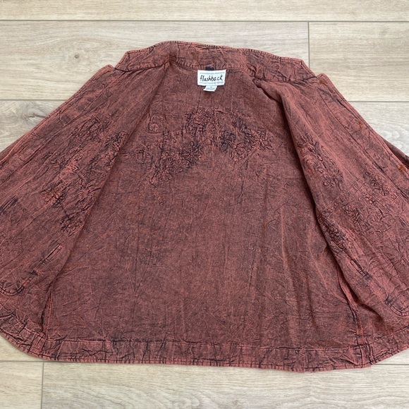 Vintage Flashback Embroidered Jacket Artsy Acid‎ Wash Appliqué - Picture 2 of 16